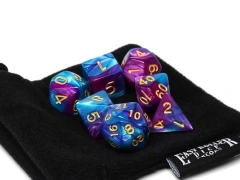 Easy Roller Dice Co. Turquoise and Magenta Swirl Dice Collection - 7 Piece Set